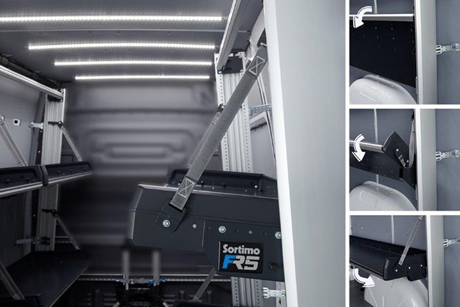 FR5 Regalbodensystem ausgeklappt FR5 Regalbodensystem ausgeklappt